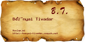 Bányai Tivadar névjegykártya